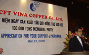 100,000th Ton of Copper Rod Production